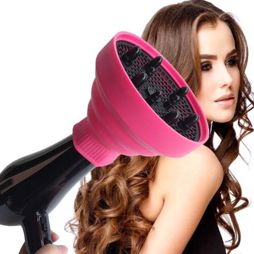 Lightweight Foldable Silicone Hair Drying Diffuser for Hair Salon Curly Styling folding silicone Styling Head