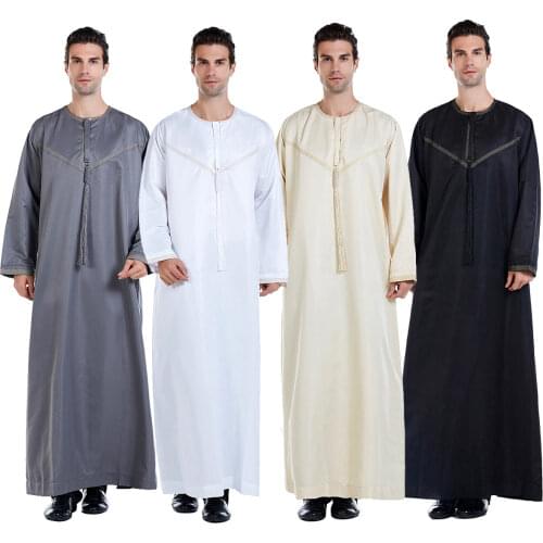 Men Clothing 2021 Fashion Muslim Abaya Ramadan Jilbab Khimar Arabic Dress Mens Turkish Clothes Kaftan Moroccan Hijab Long Robe