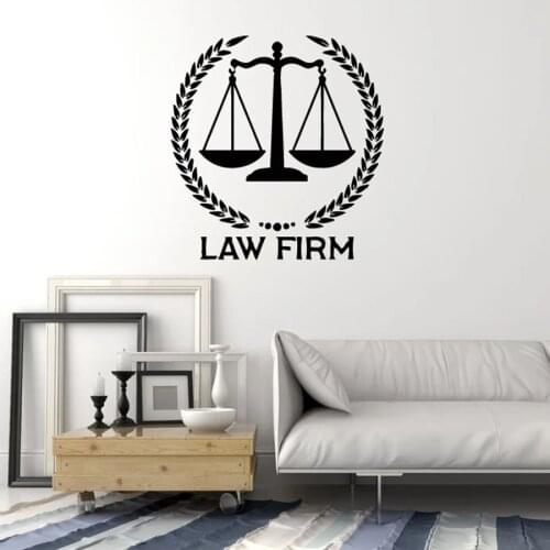 Law Firm Logo Wall Decal Scales Of Justice Court Office Libra Fair Interior Decor Vinyl Door Window Stickers Creative Mural M959