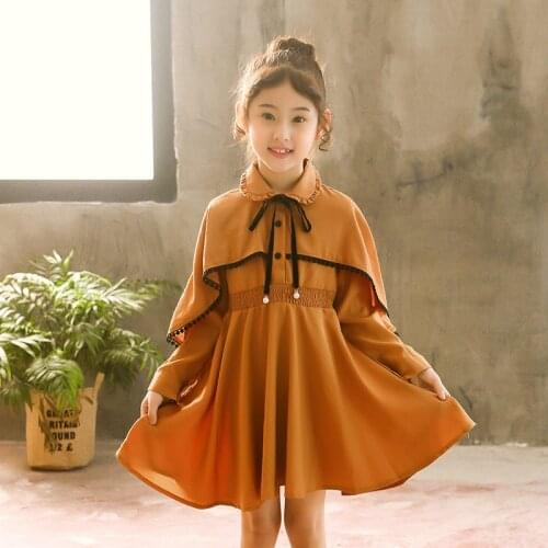 2021 Autumn Girls Dresses Long Sleeve Bat Shirt Kids Dress Fashion Princess Teenage Casual Clothes Girls Dress 4 6 8 10 12 Years