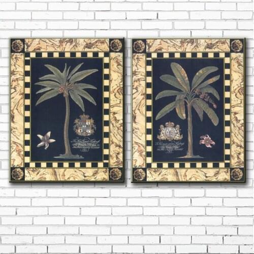 Pastoral banana trees flowers landscape canvas printings oil paintings printed on canvas home room wall art decoration pictures