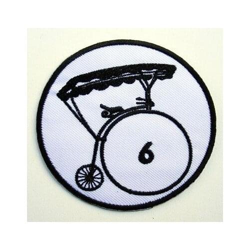 100 pcs THE PRISONER TV Series Patrick McGoohan "Number 6" Embroidered Village Patch Biker Jacket Vest patchwork accessories