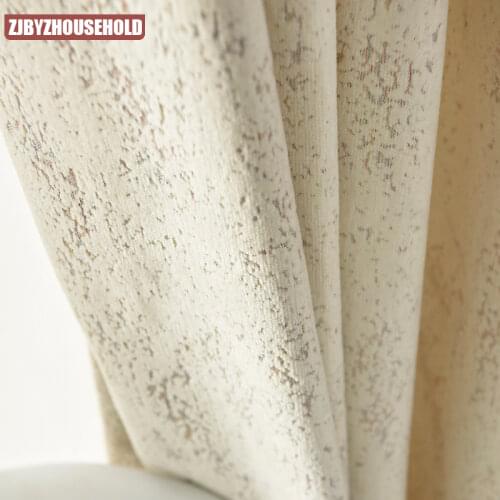 Custom curtains Modern simple Nordic cotton Jacquard embroidery white thick cloth blackout curtain tulle drapes