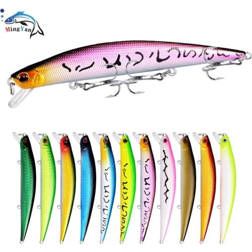 1pcs Fishing Lures 12.5cm 12.5g Minnow Lure Rattling High Quality Hard Bait 3D Eyes Plastic Wobbler Crankbait Fishing Tackle