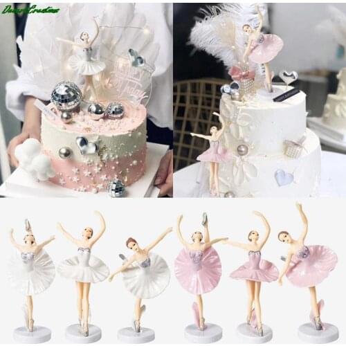 3Pcs Ballet Girls Cake Decor Birthday Party Decor Kids Girls Gifts Wedding Dancing Girls Cake Topper Decoration Accessories