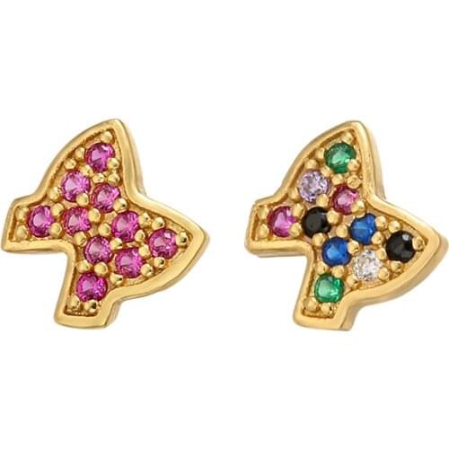 ZHUKOU High quality 6.8x7mm Butterfly Crystal Patch for Women Jewelry Accessories Model: VZ232