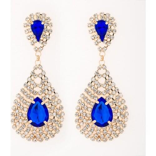 YFJEWE Brand New Women Sparkling Rhinestone Droplets Earrings Elegant Crystal Water Dangle Earrings Jewelry Wholesale #E179