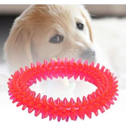 1Pcs Colorful Thorn Circle Ring Dog Bite-Training Chew Molar Toy No-Toxic Bite Resistant Cleaning Tooth Dog Supplies