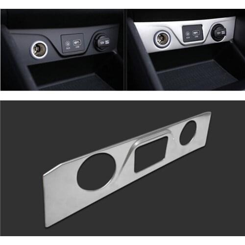 For Hyundai Tucson 2015 2016 2017 2018 Steel Car Control Socket Charge Cigarette Smoke Lighter Switch Frame Lamp Trim 1pcs