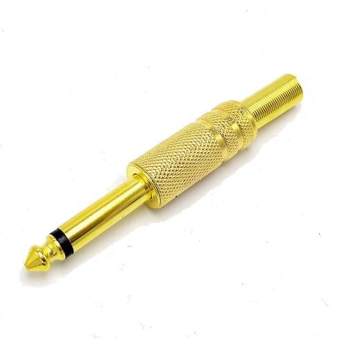 6.35mm Male 1/4 Mono Plug Audio micphone Connector Gold Plated 10pcs