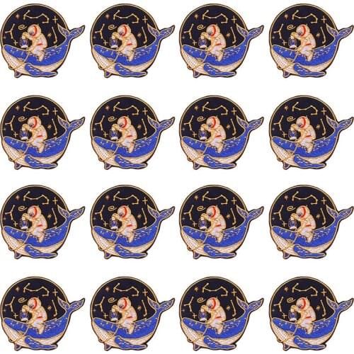 Prajna 10PCS Astronaut Whale Patches For Clothing Thermoadhesive Patches Space Badge Iron On Patches On Clothes Embroidery Patch