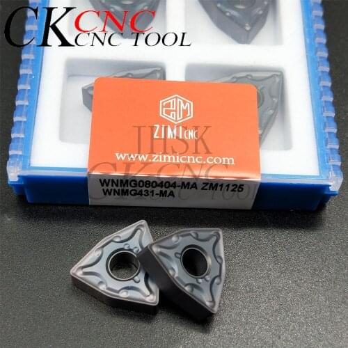10pcs WNMG080404-MA ZM1125 WNMG 080404 Carbide Inserts Cutting Tool WNMG431 Peach CNC Blade Metal Lathe Tools Cutters blade