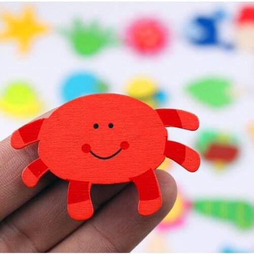 12pcs/lot Wooden Cartoon Fridge Magnets Fridge Stickers Animal Cartoon Colorful Kids Toys Child Educational Toys Gifts Hot Sales