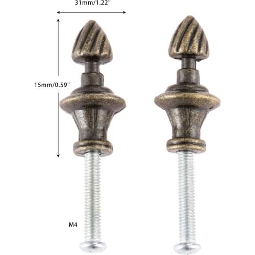 2Pcs 31*15mm Antique Bronze Furniture Handles Door Cabinet Dresser Drawer Wardrobe Pull Handle Knob for Jewelry Chest Wooden Box