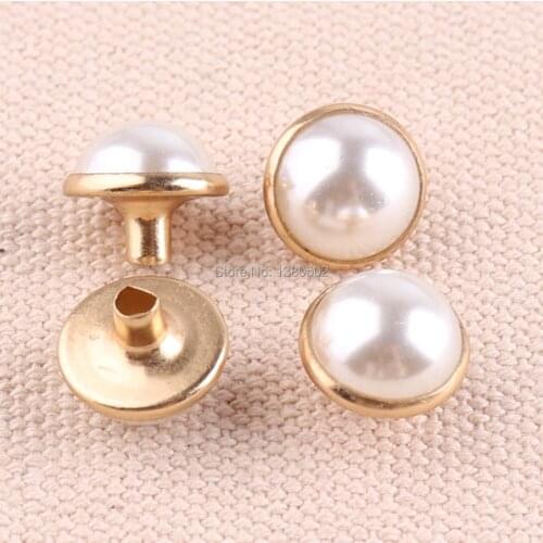 20PCS/lot 15mm Acrylic Pearl Rivets Rapid Stud Top Quality Bag Shoes Belt Clothes Decoration