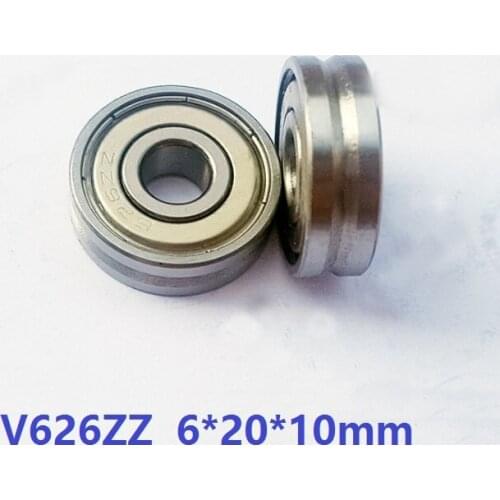 20pcs V626ZZ V62010 6x20x10 mm V groove ball bearing guide track roller wheel bearing pulley bearing 6*20*10