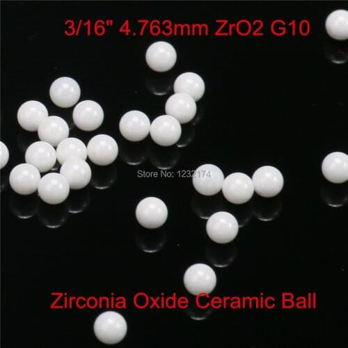 3/16" 4.763mm ZrO2 Zirconia Oxide Ceramic Ball G10 100pcs for valve ball,bearing, homogenizer,sprayer,pump 4.763mm ZrO2 ball