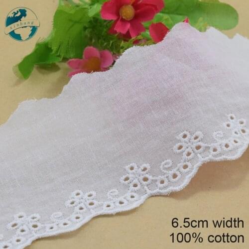3yards 6.5cm width 100% Cotton embroid lace sewing ribbon guipure trim fabric diy craft supply wedding Accessories lace#3231