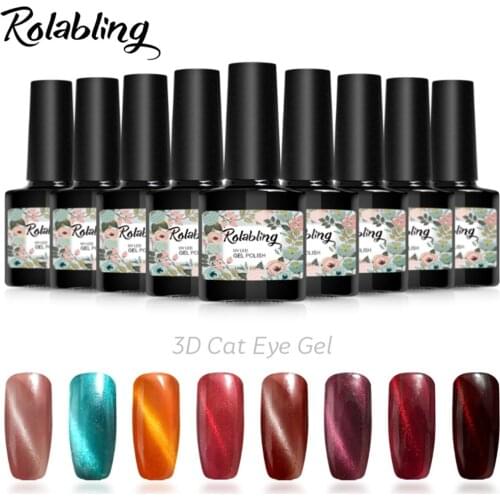Rolabling 9.5ml Nail Gel Polish 3D Cat Eye Gel Magnet Effect UV led Gel Nail polish 16 Colors Nail Gel Varnish Manicure Lacquer