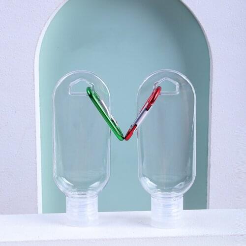 4 pcs 30ml Portable Empty Refillable Bottle With Key Ring Holder Hook Keychain for Hand Sanitizer Alcohol Gel Travel
