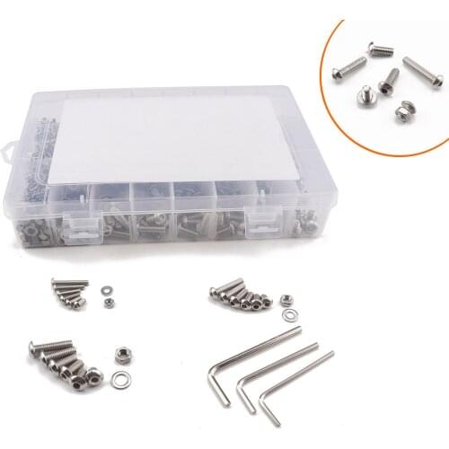 900 Combination Screws / Stainless Steel, M3, M4, M5 Hexagon Socket Head Screw Nut Wrench