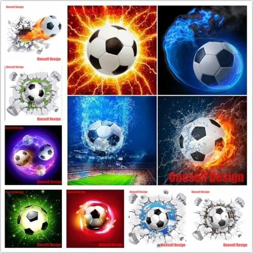 Popular 5d diamond painting full square/round football 5d diamond mosaic sale christmas gift picture of rhinestone children gift