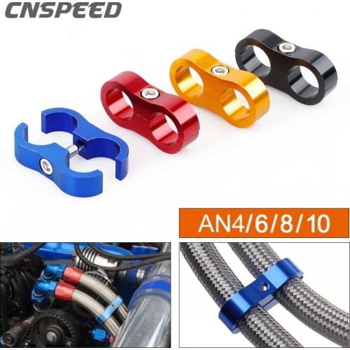 Aluminum Line Separator 1Pcs Universal AN4 AN6 AN8 AN10 Billet Oil Fuel Water Hose Tube Anodized Line Seprator Divider Clamp Kit