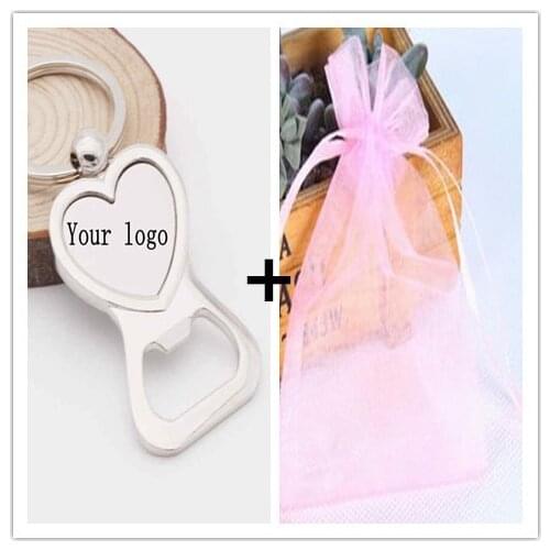 50x Free Engraved Personalised Wedding Favour Love Heart Keyring Bottle Opener Keychain Personalized Wedding Favor Gift Souvenir