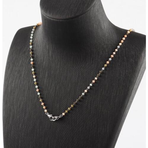 Sanying M87003 Colorful Eyeglasses Chain Mask Chain Stainless Steel Beads Chain For Women Jewelry Making Accessories,72.7cm/lot