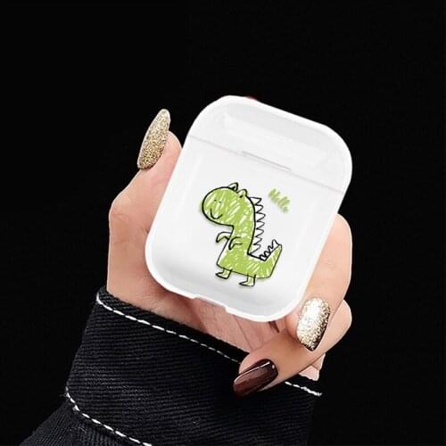 For Air Pods Pro 2 1 Fundas Green Dinosaur Pattern Headphone Case For AirPods Pro 2 1 Case TWS Wireless Bluetooth Earphone Cases
