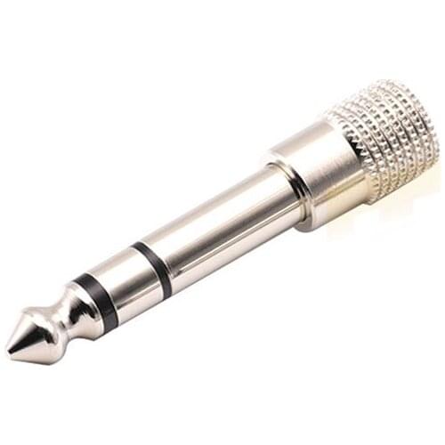 Silver Gold 6.35mm Male To 3.5mm Female Headhone Conversion Autio Adapter Plug Microphone Conversion Cable Fast Transmission