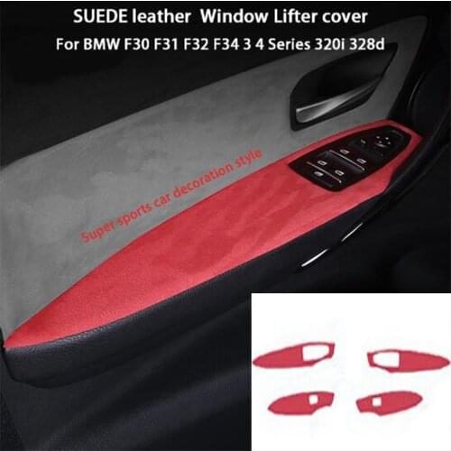 DNHFC Window Lifter Suede leather cover for BMW F30 F31 F32 F34 3 4 Series 320 328 LHD Car Accessories