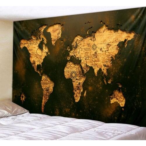 World map print tapestry bohemian colorful map mandala wall hanging beach towel blanket yoga sleeping mat home decoration