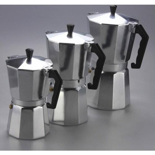 Coffee Maker Mocha Espresso Percolator Pot Coffee Maker Moka Pot 1cup/2cup/3cup/6cup Stovetop Coffee Maker Octagonal Coffee Pot