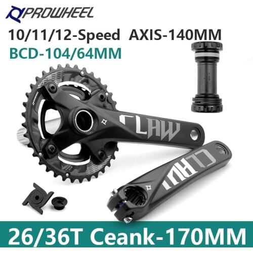 PROWHEEL Mountain Bike Crankset Crank Arm 36-26T Sprocket 10S 11S 12S 170MM with Bicycle Part Bottom Bracket BB73+ MTB