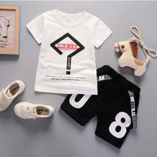 Baby Boy Clothes sets Summer New Infant Clothing Toddler Boys Cotton Cartoon tops +short 2pcs tracksuits For Children Outfits