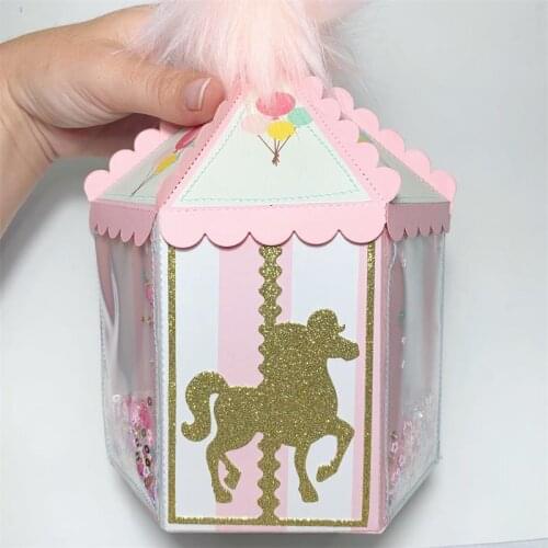 KSCRAFT Carousel box Metal Cutting Dies Stencils for DIY Scrapbooking Decorative Embossing Paper Card Making Craf