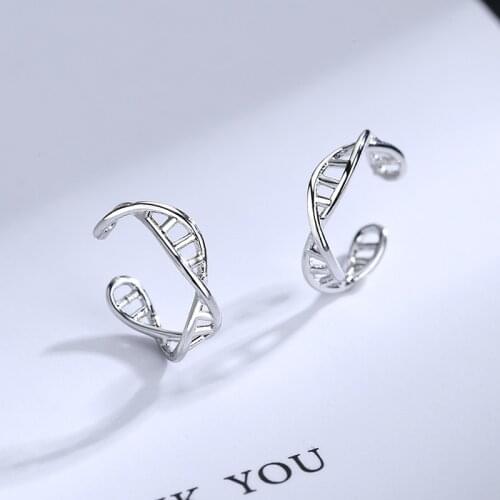 Luckydays Minimalist Chemistry Molecule Cuff Earrings Women Girl Double Helix Earcuff Clip on Earrings Without Piercing