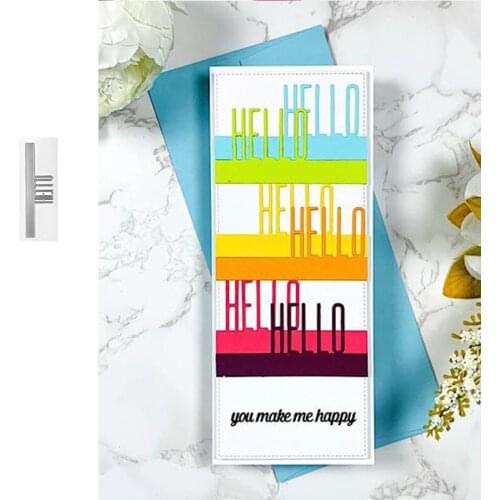 Hello Word Topper Die Metal Cutting Dies for DIY Scrapbooking Crafts Dies Cut Stencils Make Album Template Handmade Decoration