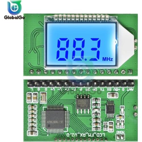 87-108MHZ LCD Digital FM Radio Transmitter Receiver Module Wireless Microphone Stereo Board Digital Noise Reduction