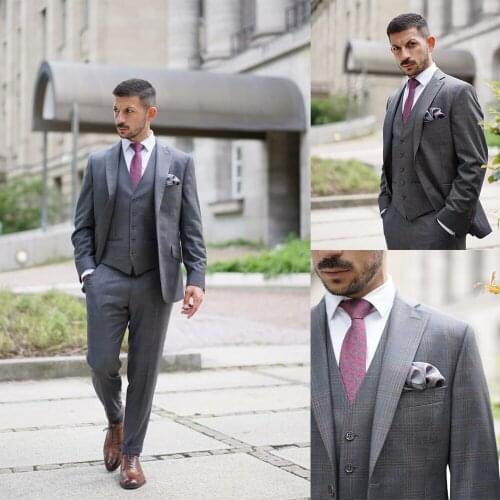 Business Men Tuxedos Slim Fit One Button Notched Lapel White Suits Custom Made Party Wedding Smart Casual Blazer 2 Pieces
