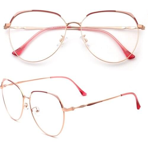 Women Round Vintage Blue Light Eyeglass Frames Men Metal Anti-Blue Eyeglasses Frames Light Computer Glasses Frame Red Green