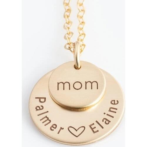 Gold Filled Disk Necklace All Languages Name necklace Handmade Choker Pendant Boho Letter Necklace Kolye Women Jewelry