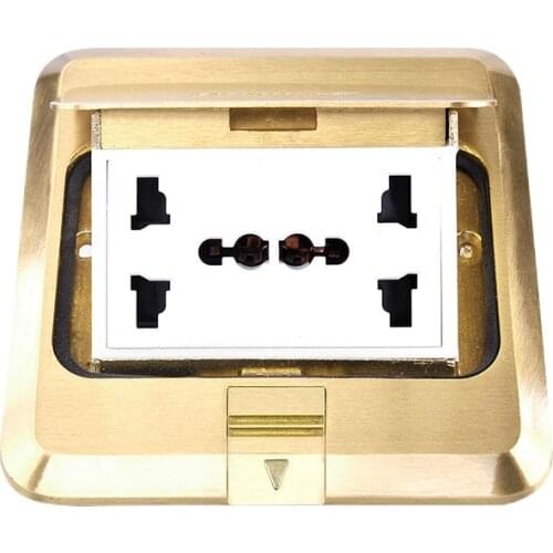 All copper and gold slow pop-up floor socket 16A Russian and Spanish international universal power socket, desktop socket