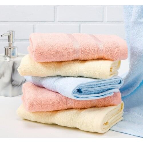 100% Cotton Towel Absorbent Soft Face Towel Yellow Pink Blue Towel for Adults
