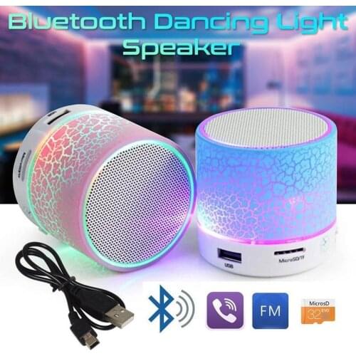 Portable Multifunctional Mini Cannon Colorful Lights Bluetooth Wireless Speaker Crack LED TF Card USB Subwoofer MP3 Music