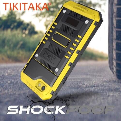 Anti Shock Hybrid Tough Heavy Metal Shockproof Armor Case For iPhone X 8 7 6 6S Plus 5 5S SE Protective Cover With Glass Film