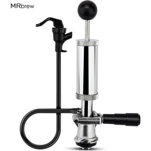 Beer Keg Coupler Party Pump D system 4 Inch Draft Beer Picnic Tap, Heavy Duty Keg Party Tap Stainless Steel Chrome Pump