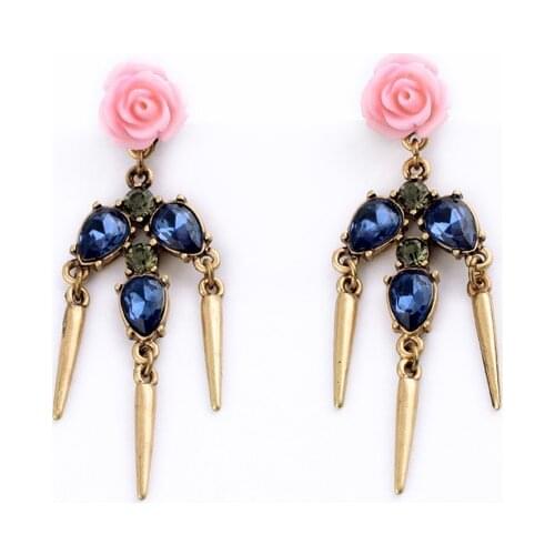 Bulk Price Violetta & Saphire Individual Earrings For Tragus With Pink Flower & Spike