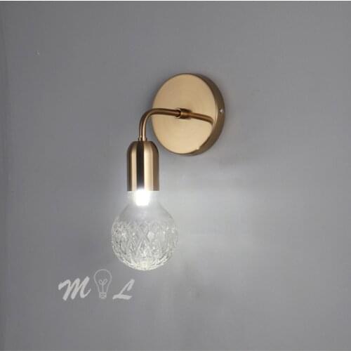 Modern Glass Lamp Golden Wall+lamps Bathroom Lamp Electroplated Metal G9 Led Sconces Wall Light Fixtures Illuminated Mirror Lamp
